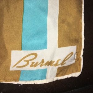 Vintage Burmel 70's style Scarf Turquiose & Tan